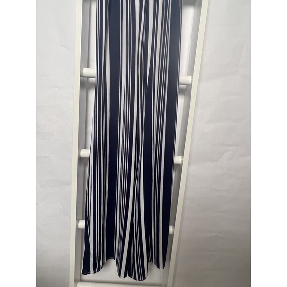 Jumpsuit Womens S Navy White Stripe Elastic Waist Easy Flattering Fit & Care - Picture 4 of 15